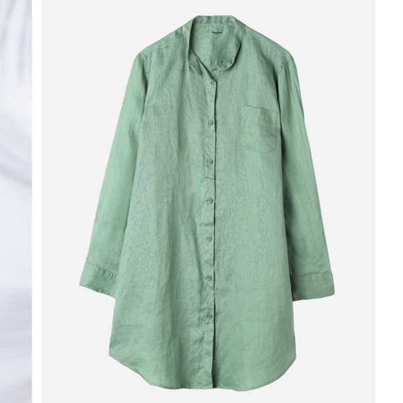 CALZEDONIA LINEN SHIRT/COVER UP - GREEN - Picture 6 of 7